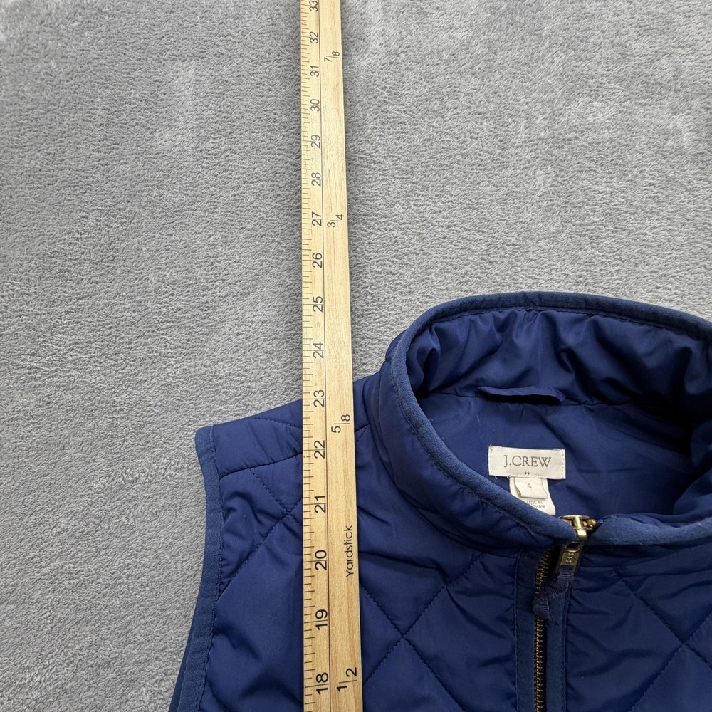 J.Crew Vest Womens Small Blue Quilted‎ Puffer Full Zip Pockets Fall Winter - Picture 9 of 15
